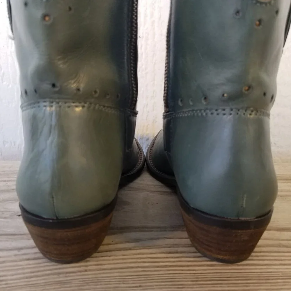Lucky Brand Ltd Ed Chantel X Womens Dark Teal Leather Bootie 7.5 M